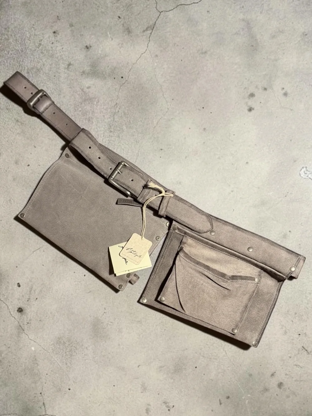 Free People Crew Cargo Pocket Belt ~ Gravel Rock